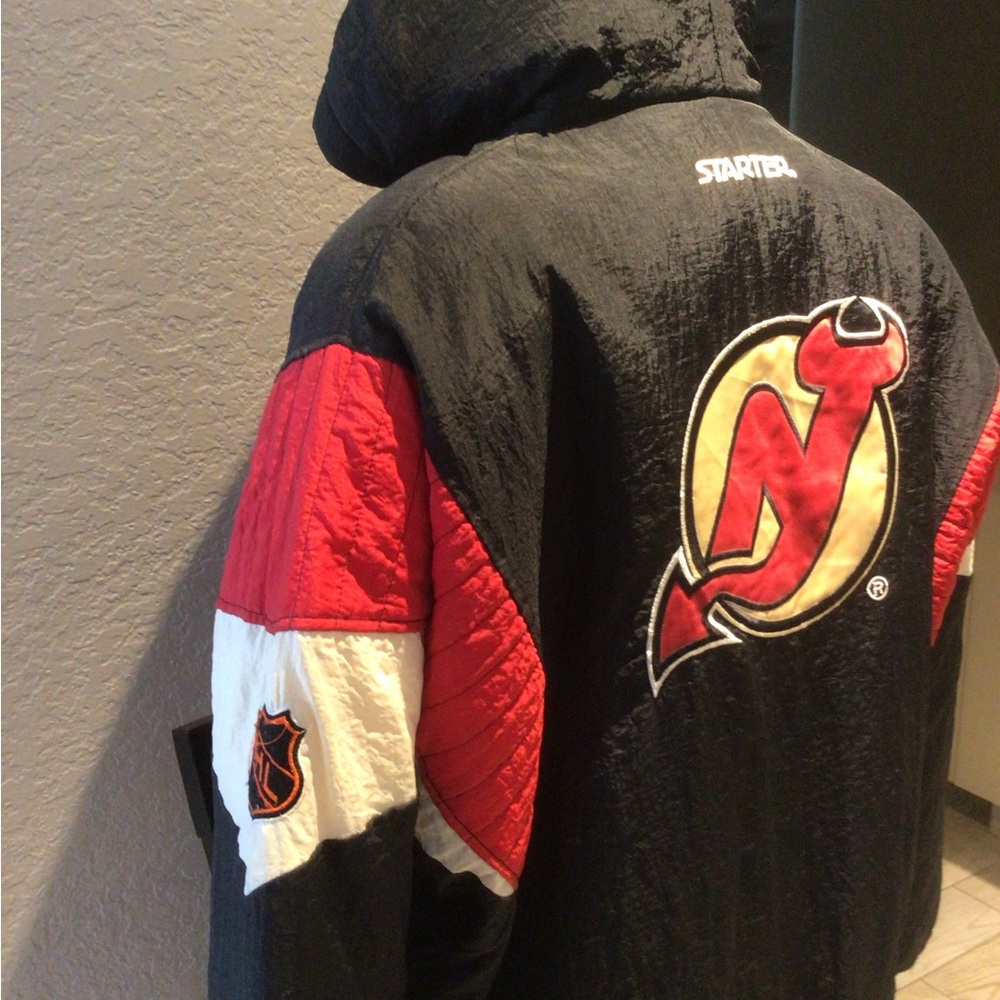 Vintage 1990's Starter Jersey Devil Pullover Jack… - image 3